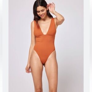 l*space Rust Brown One-Piece Swimsuit